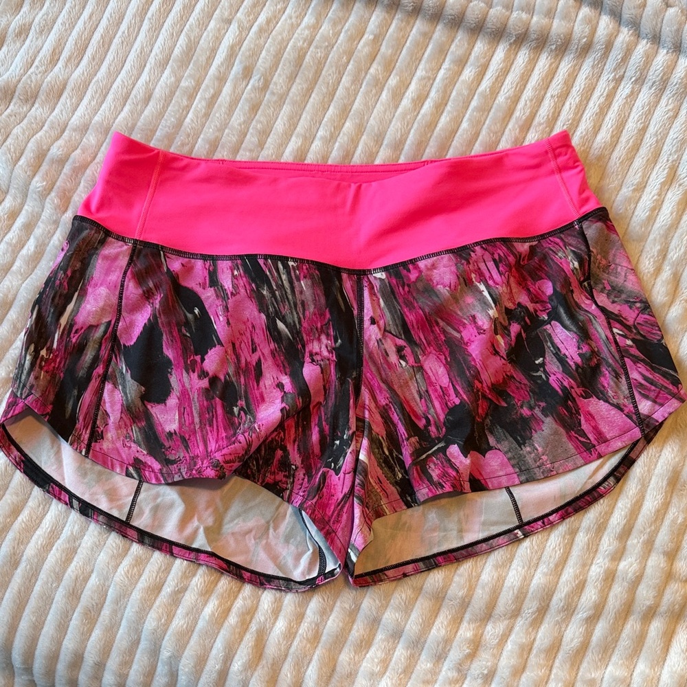 Women's Lululemon Speed Up Short 4” - Pink and Black